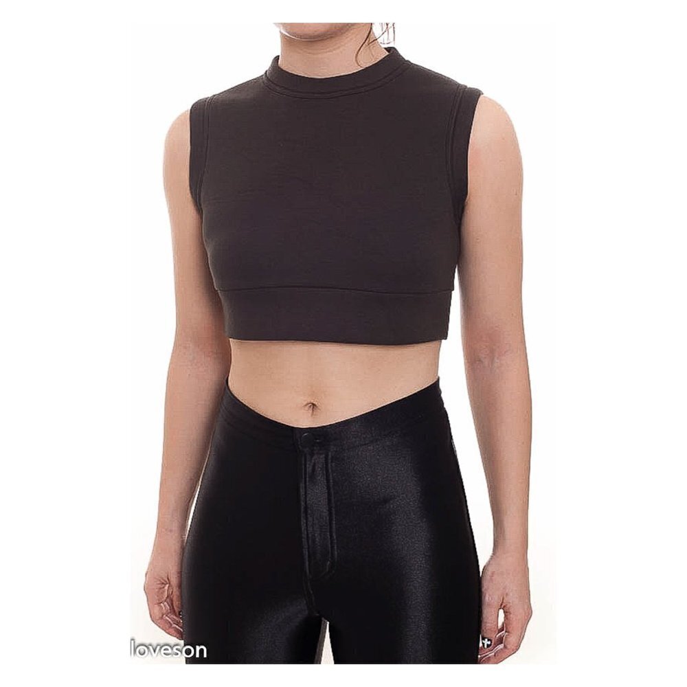 NEIL BARRETT Back Zip Slim Fit Crop Top